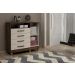 Comoda 4 Gavetas com Sapateira Paris CHF Moveis Imbuia/Off White