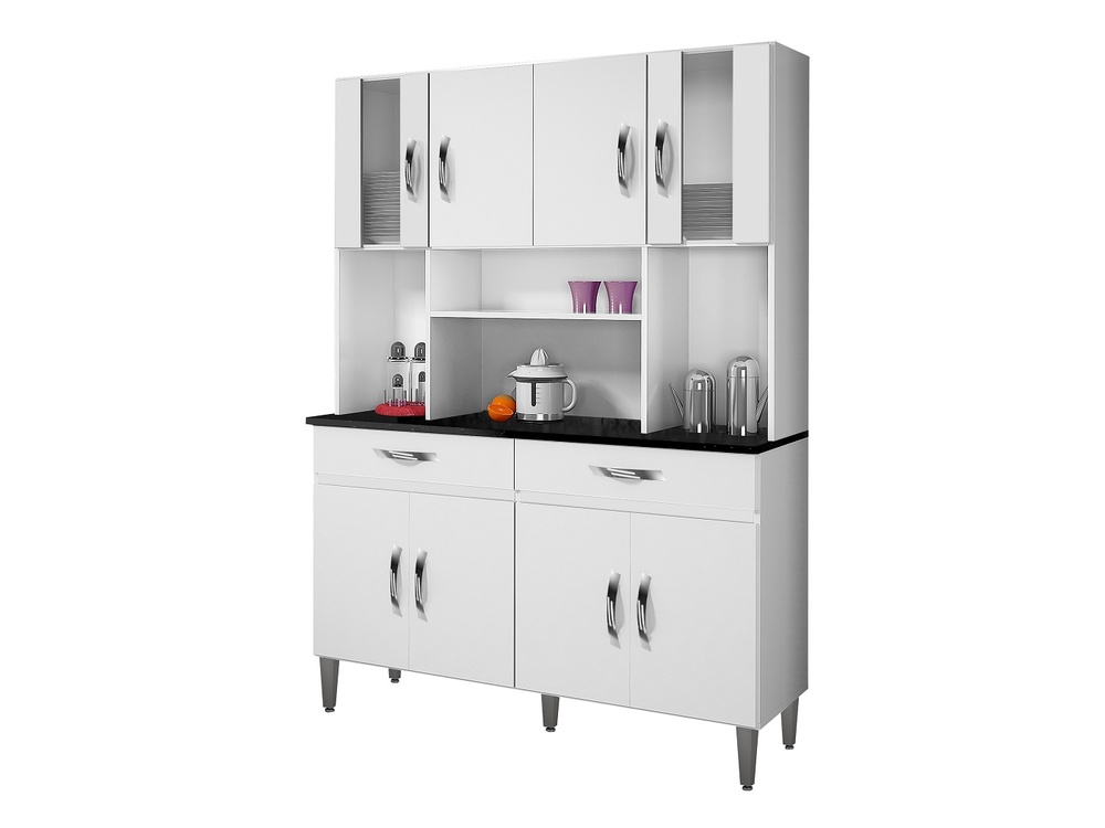 Cozinha Compacta 8 Portas 2 Gavetas Ventura CHF Moveis Branco