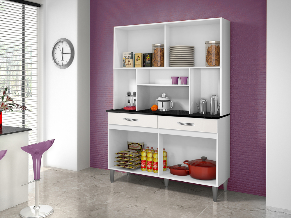 Cozinha Compacta 8 Portas 2 Gavetas Ventura CHF Moveis Branco