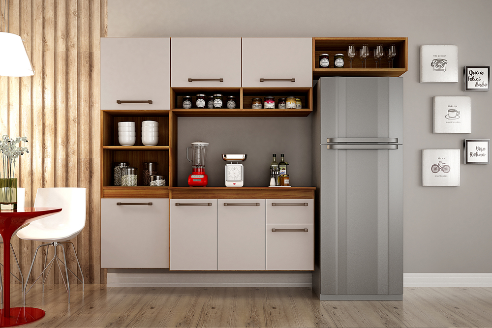 Cozinha Completa Liz CHF Moveis Carvalho/Off White
