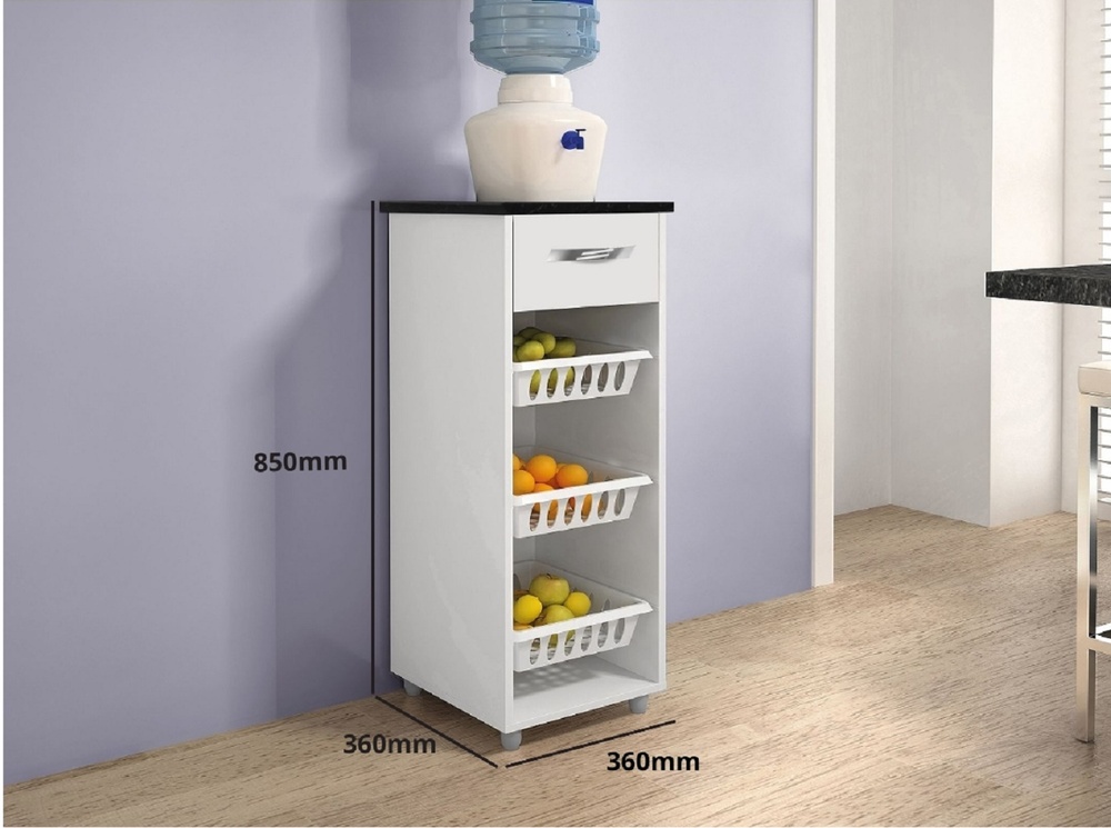 Fruteira 1 Gaveta Mini Croacia CHF Moveis Branco