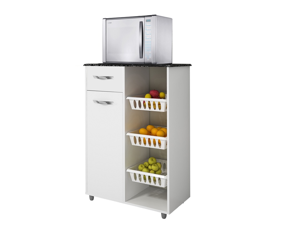 Fruteira Multiuso 1 Porta 1 Gaveta Nova Croácia CHF Moveis Branco