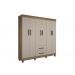 Guarda Roupa Casal 6 Portas 2 Gavetas Paris CHF Moveis Cedro/Off White