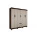 Guarda Roupa Casal 6 Portas 2 Gavetas Paris CHF Moveis Imbuia/Off White