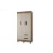 Guarda-Roupa Solteiro 3 Portas 2 Gavetas Paris CHF Moveis Carvalho/Off White