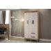 Guarda-Roupa Solteiro 3 Portas 2 Gavetas Paris CHF Moveis Cedro/Off White