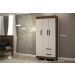 Guarda-Roupa Solteiro 3 Portas 2 Gavetas Paris CHF Moveis Imbuia/Off White