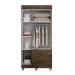 Guarda-Roupa Solteiro 3 Portas 2 Gavetas Paris CHF Moveis Imbuia/Off White