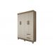 Guarda Roupa Solteiro 4 Portas 2 Gavetas Paris CHF Moveis Cedro/Off White