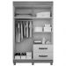 Guarda Roupa Solteiro 4 Portas 2 Gavetas Paris CHF Moveis Cedro/Off White