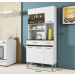 Kit Cozinha 6 Portas 2 Gavetas Onix CHF Moveis Branco/Imbuia