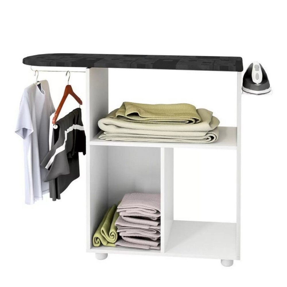 Tábua de Passar com Porta Dakar CHF Moveis Branco/Preto