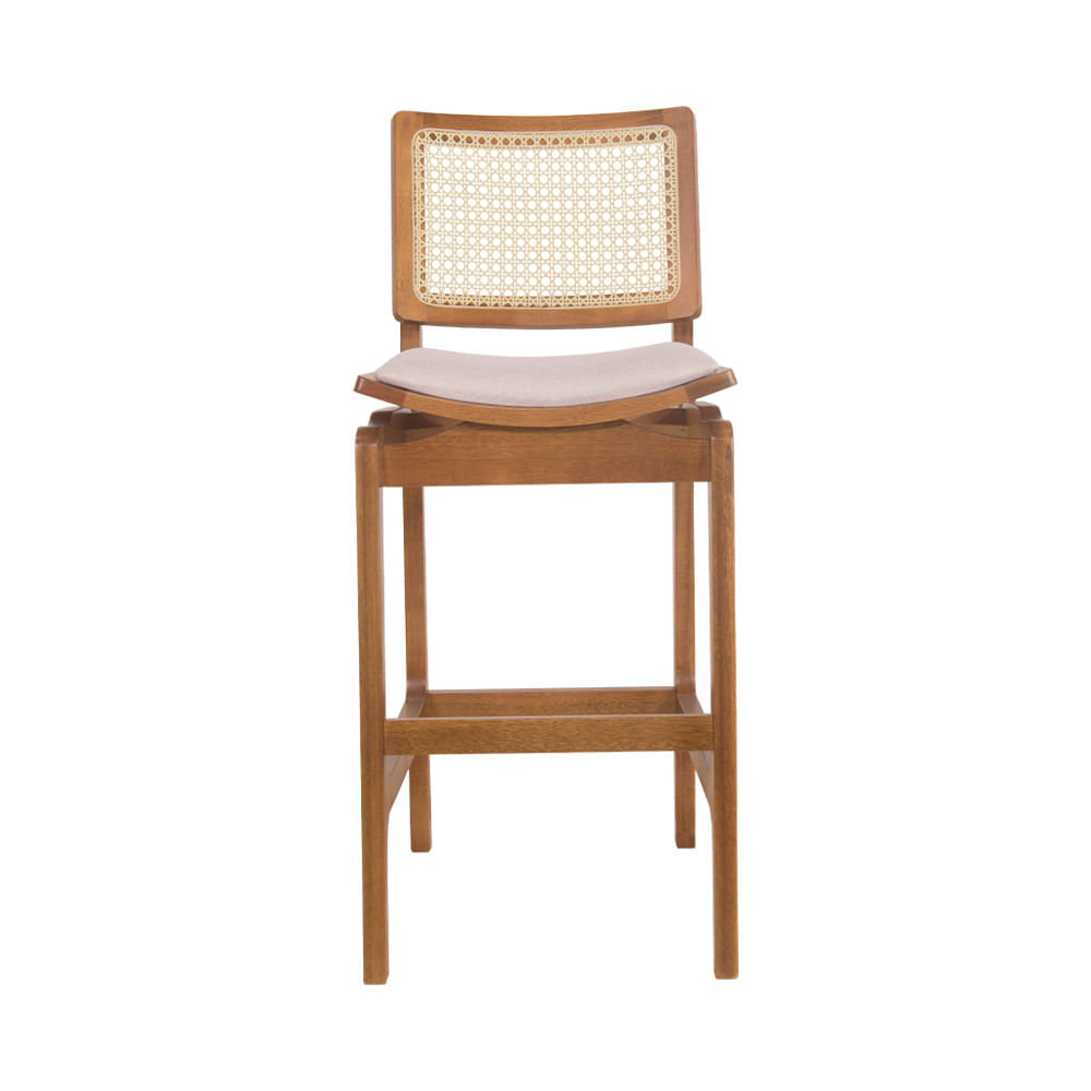 Banqueta Atlântida Amêndoa e Linho Off White - WP 58455