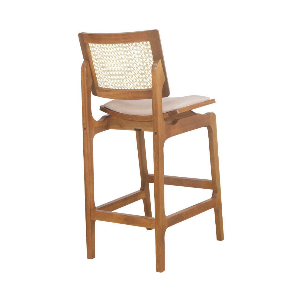 Banqueta Atlântida Amêndoa e Linho Off White - WP 58455