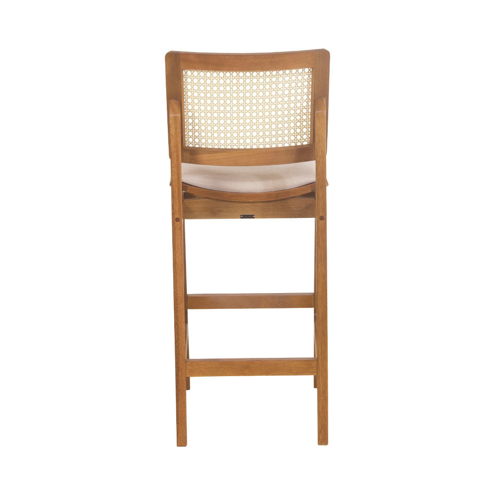 Banqueta Atlântida Amêndoa e Linho Off White - WP 58455