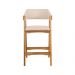 Banqueta Estofada Ottawa Amêndoa e Linho Off White - 58456