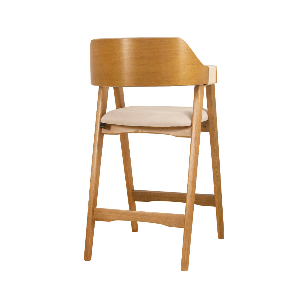 Banqueta Estofada Ottawa Amêndoa e Linho Off White - 58456