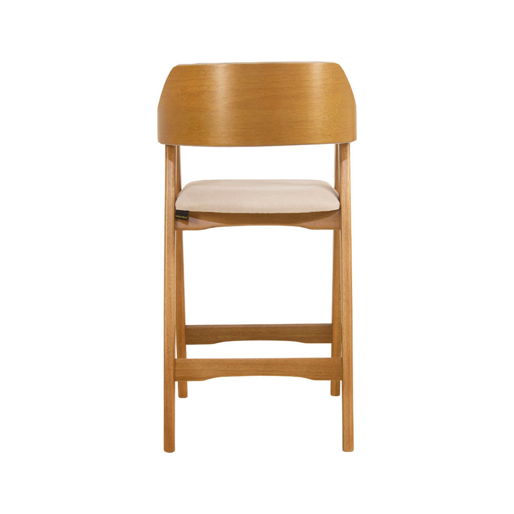 Banqueta Estofada Ottawa Amêndoa e Linho Off White - 58456