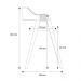 Banqueta Estofada Ottawa Amêndoa e Linho Off White - 58456