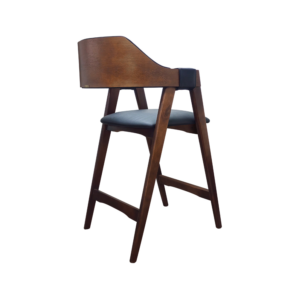 Banqueta Estofada Ottawa Cappuccino	e Korino Preto - 58953
