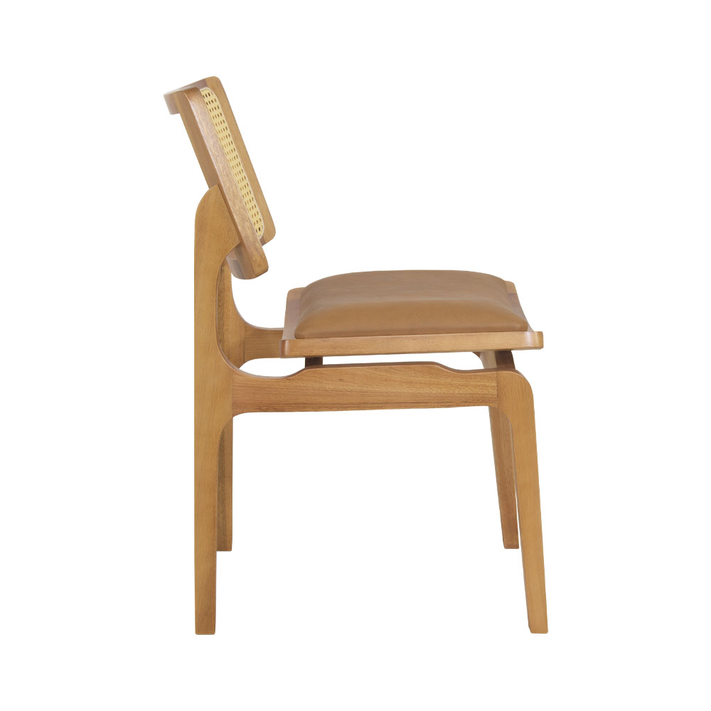 Cadeira de Jantar Atlântida Amêndoa Couríssimo Caramelo - WP 59047