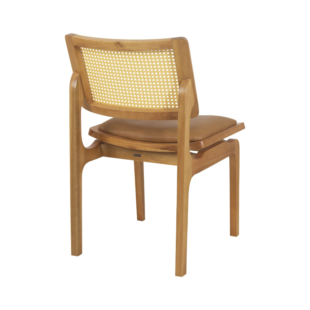 Cadeira de Jantar Atlântida Amêndoa Couríssimo Caramelo - WP 59047