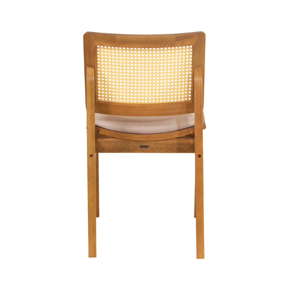 Cadeira de Jantar Atlântida Amêndoa e Linho Off White - WP 58454
