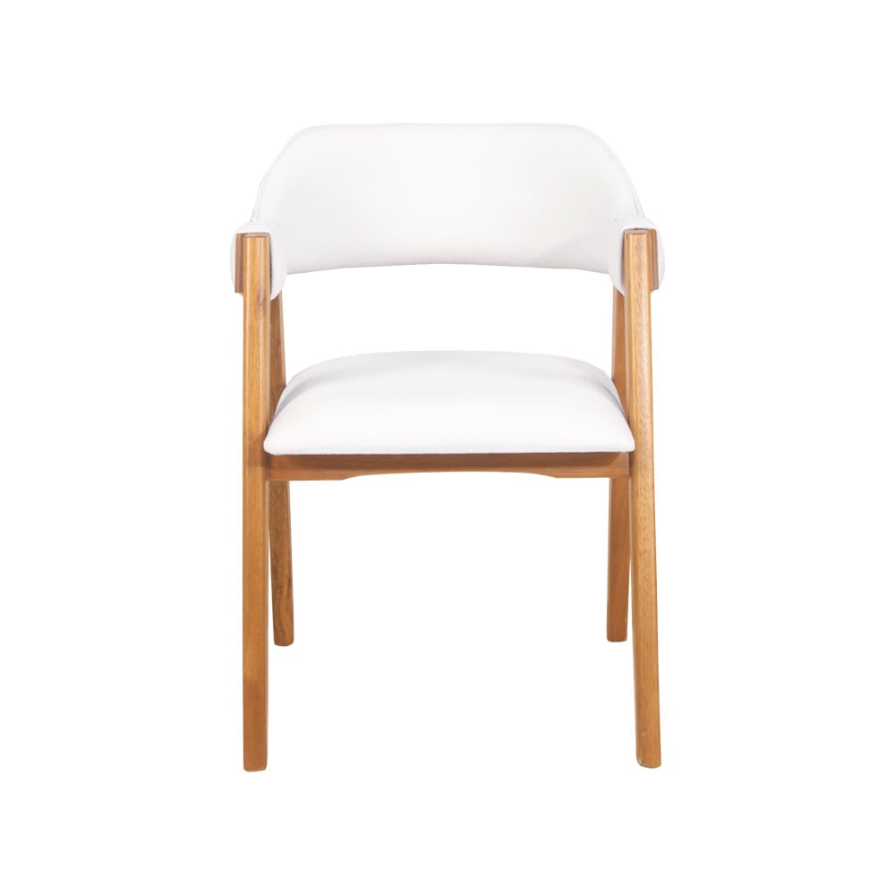 Cadeira de Jantar Estofada Ottawa Amêndoa Bouclé Off White - 58463