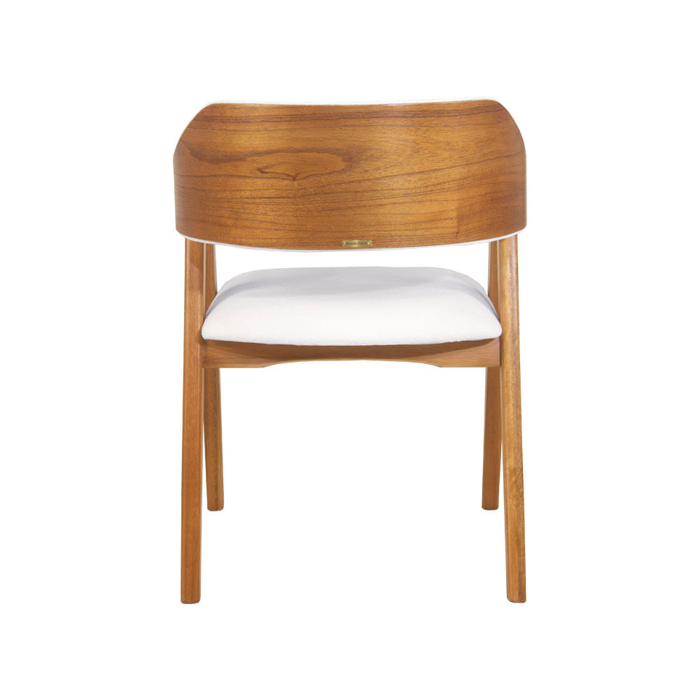Cadeira de Jantar Estofada Ottawa Amêndoa Bouclé Off White - 58463