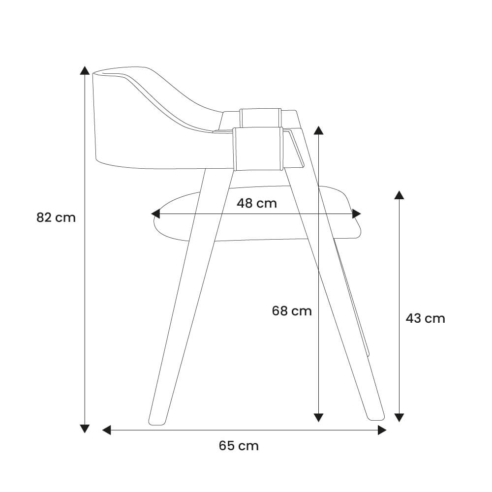 Cadeira de Jantar Estofada Ottawa Amêndoa Bouclé Off White - 58463