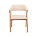 Cadeira de Jantar Estofada Ottawa Amêndoa e Linho Off White - 58431