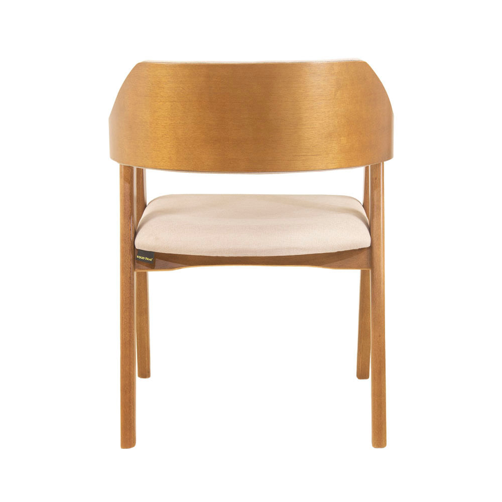 Cadeira de Jantar Estofada Ottawa Amêndoa e Linho Off White - 58431