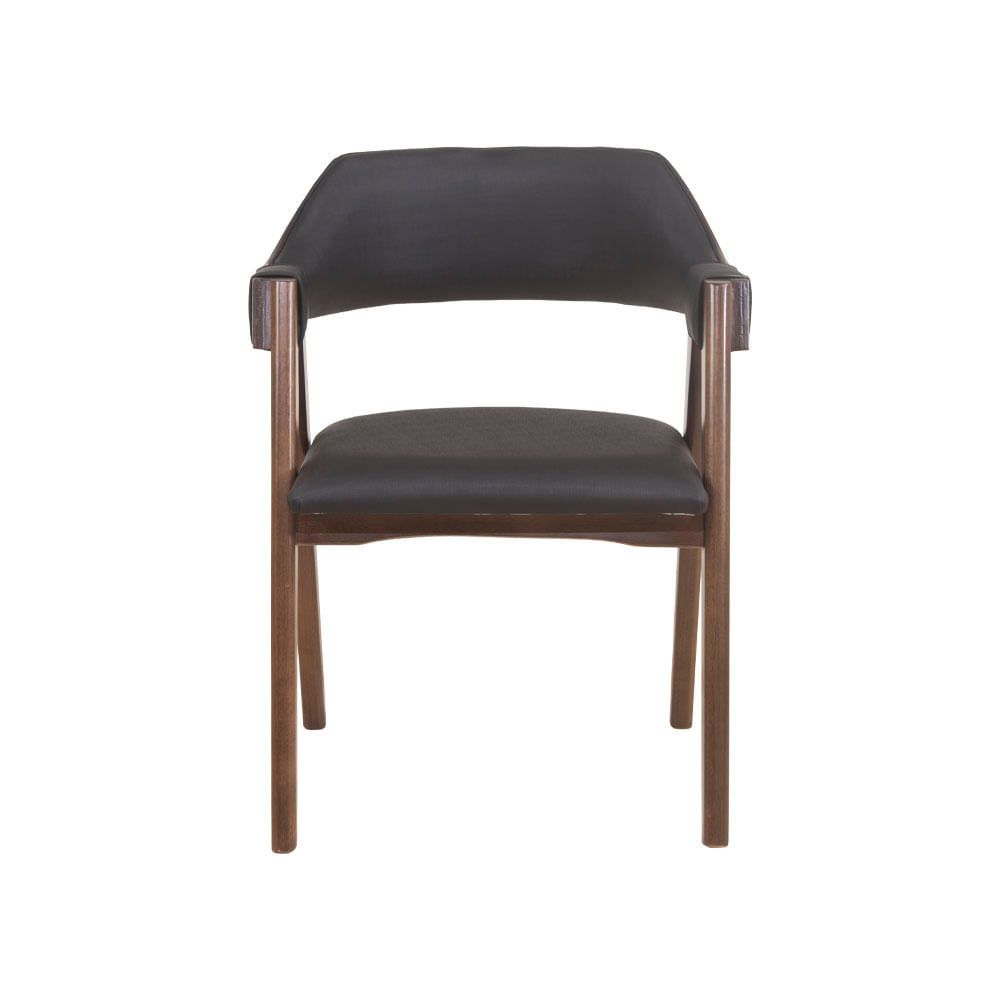 Cadeira de Jantar Estofada Ottawa Cappuccino Korino Preto - 58474