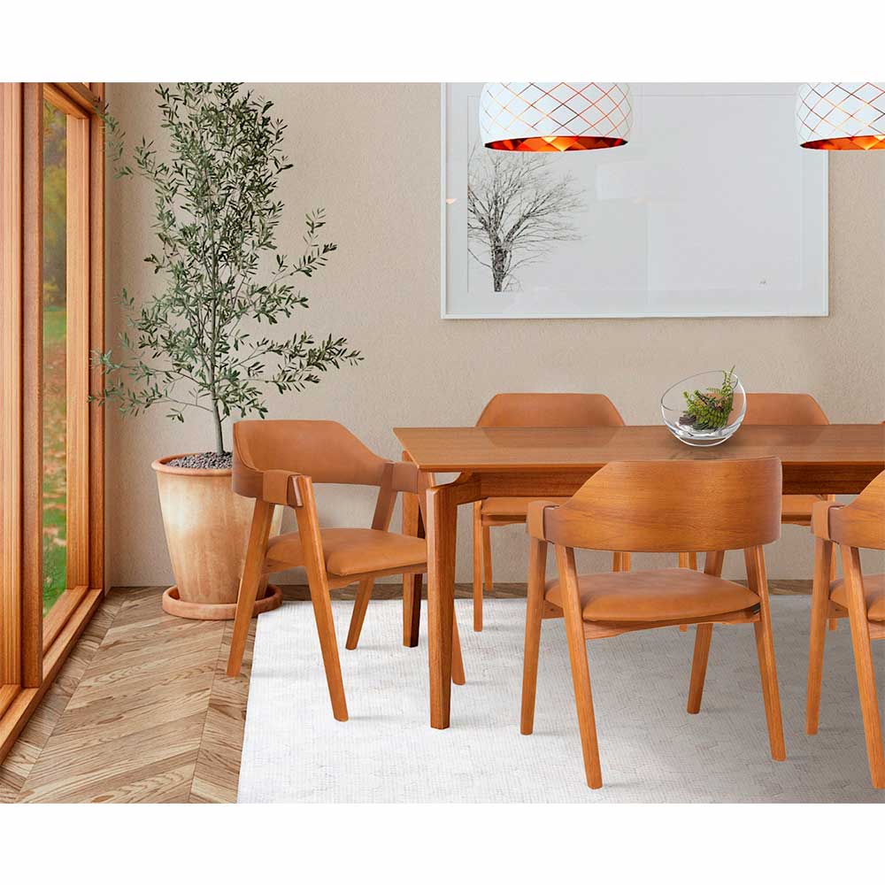 Cadeira de Jantar Ottawa Amêndoa Couríssimo Caramelo - 58460