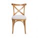 Cadeira de Jantar X Espanha Estofada Amêndoa e Linho Off White - Wood Prime 59007