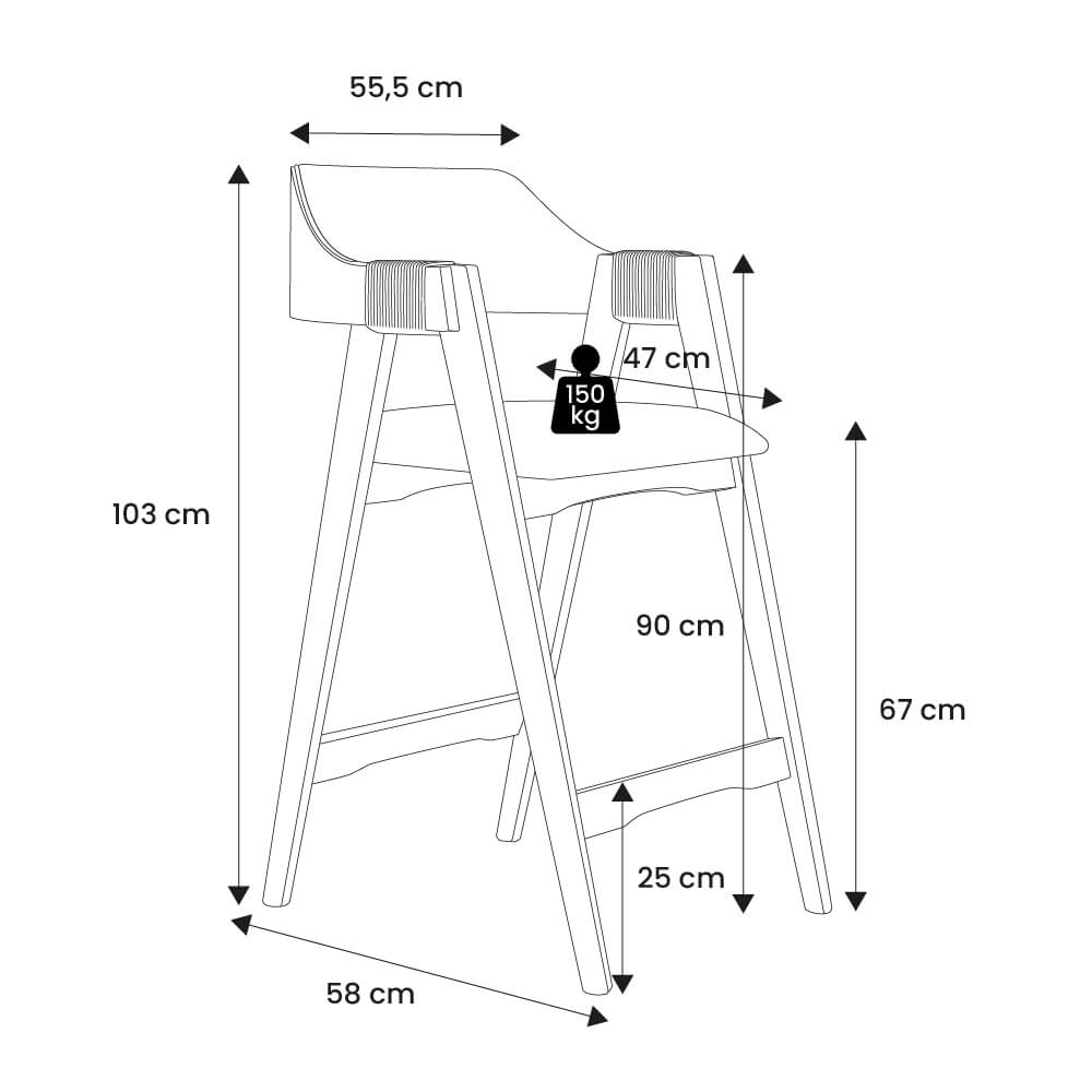 Conjunto 2 Banquetas Estofadas Ottawa Amêndoa e Linho Off White - 58942