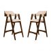 Conjunto 2 Banquetas Estofadas Ottawa Cappuccino e Linho Off White - 58949