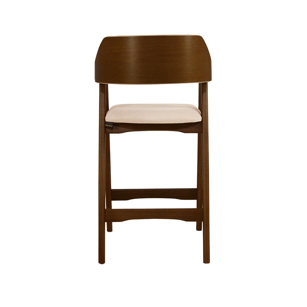 Conjunto 2 Banquetas Estofadas Ottawa Cappuccino e Linho Off White - 58949