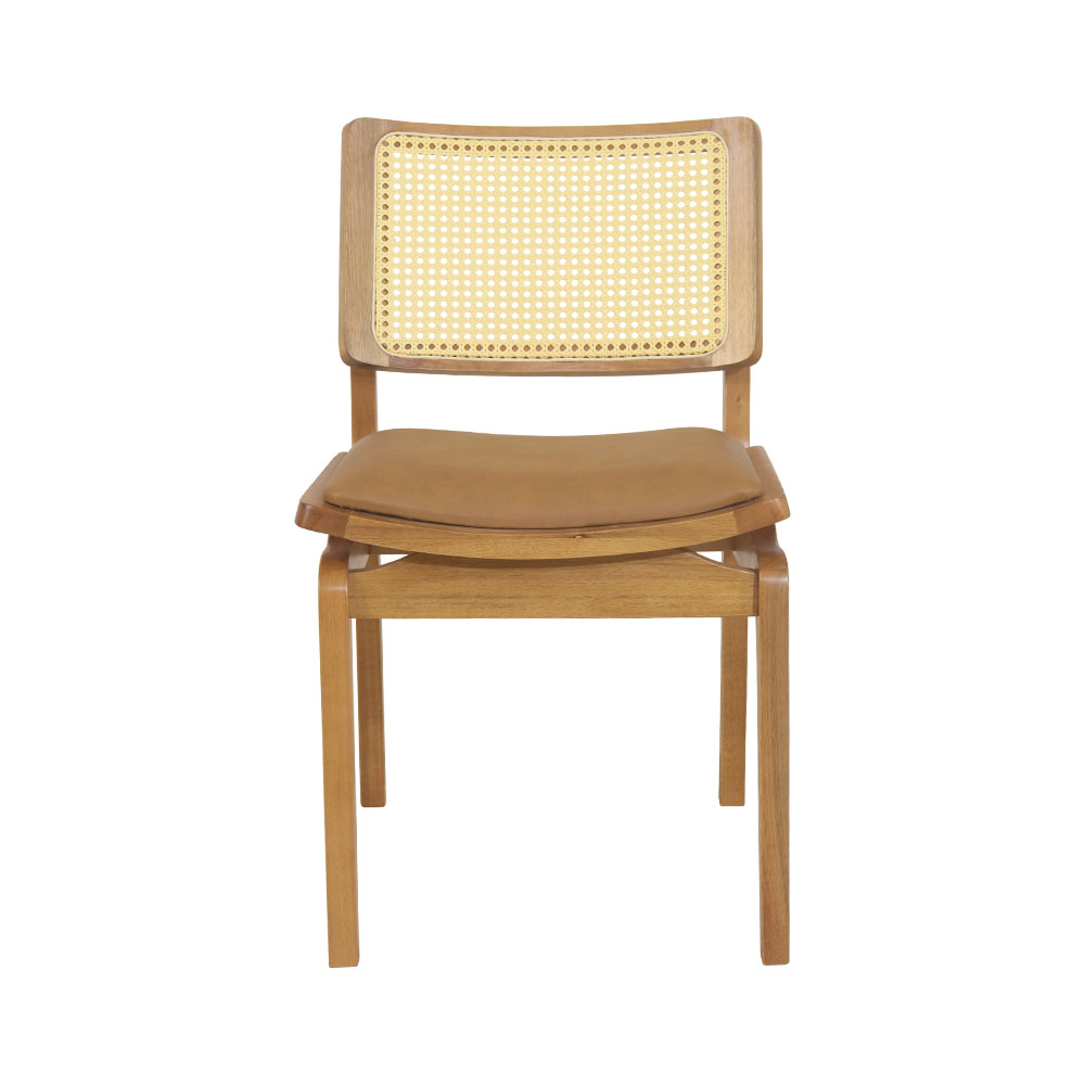 Conjunto 2 Cadeiras de Jantar Atlântida Amêndoa Couríssimo Caramelo - WP 59048