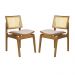 Conjunto 2 Cadeiras de Jantar Atlântida Amêndoa e Linho Off White - WP 59124