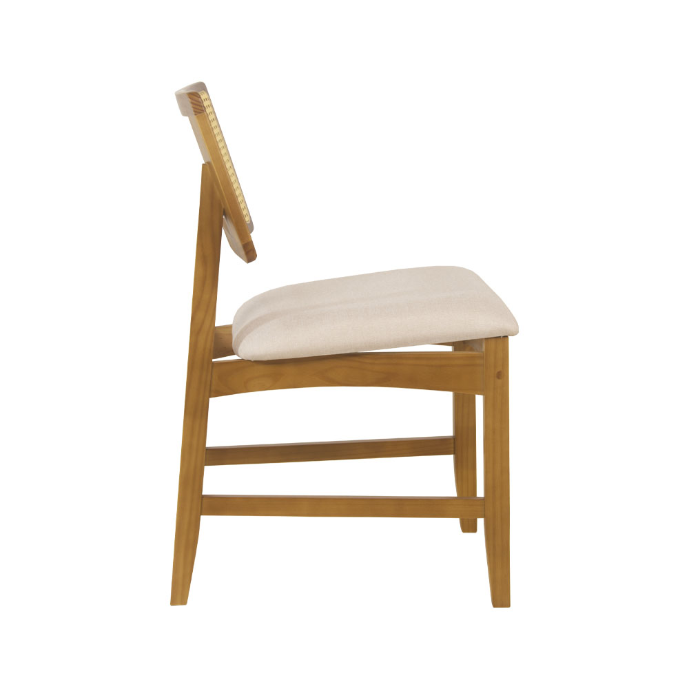 Conjunto 2 Cadeiras de Jantar Hanna Tela Natural e Linho Off White - WP 59094