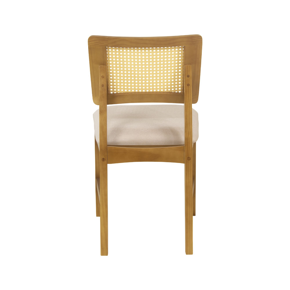 Conjunto 2 Cadeiras de Jantar Hanna Tela Natural e Linho Off White - WP 59094