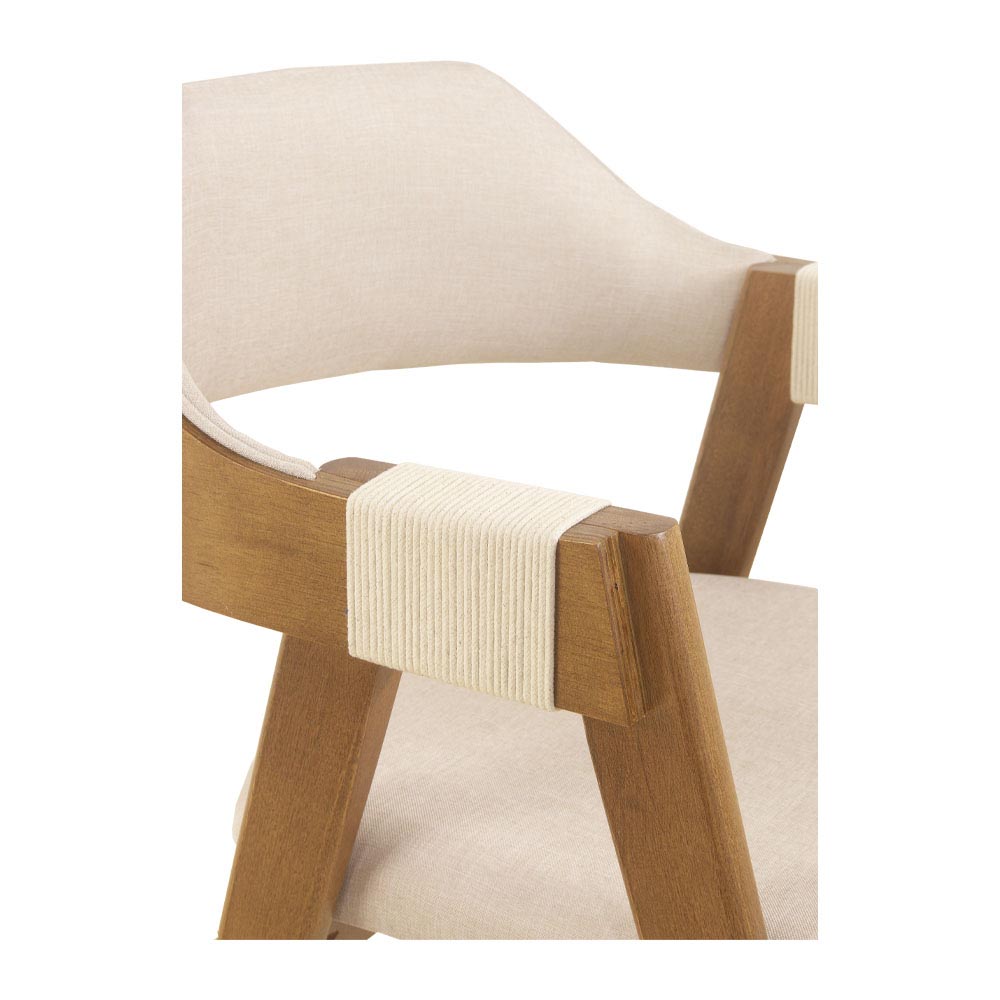 Conjunto 2 Cadeiras de Jantar Ottawa Amêndoa Linho Off White - 58958
