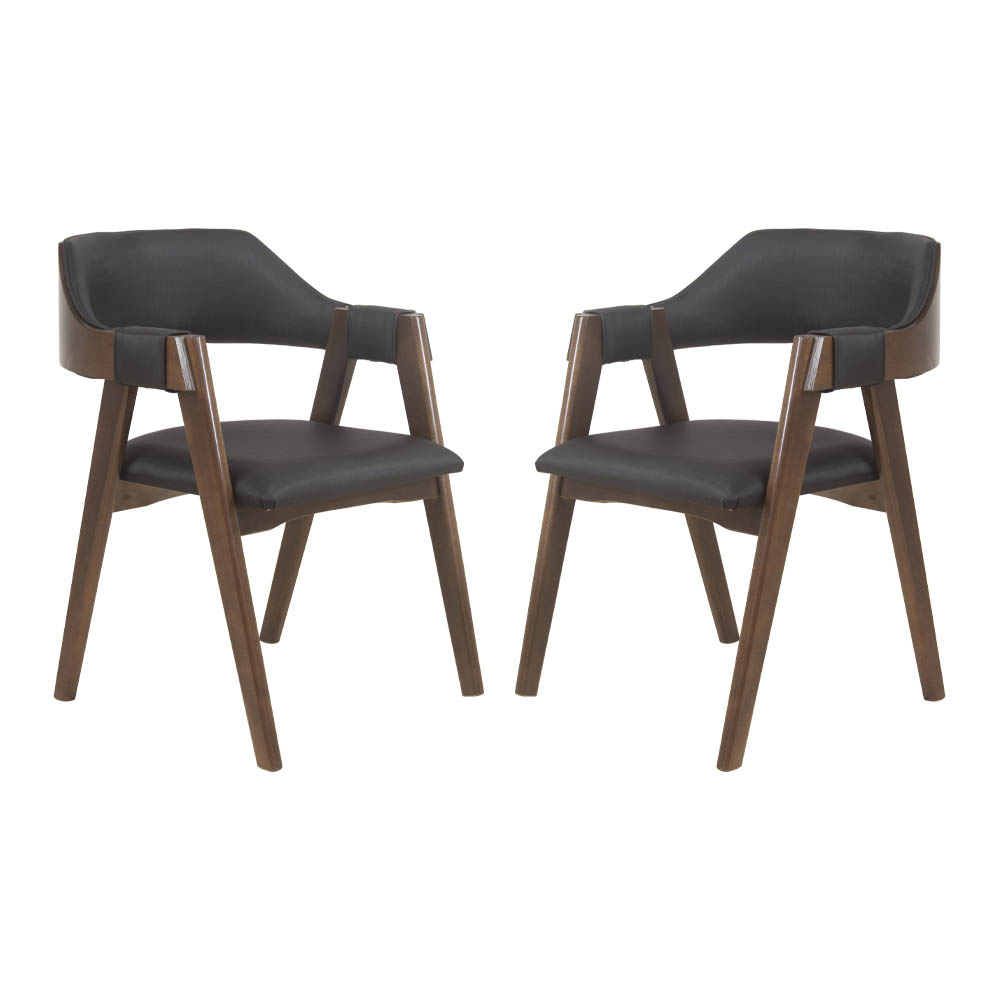 Conjunto 2 Cadeiras de Jantar Ottawa Cappuccino Korino Preto - 58985