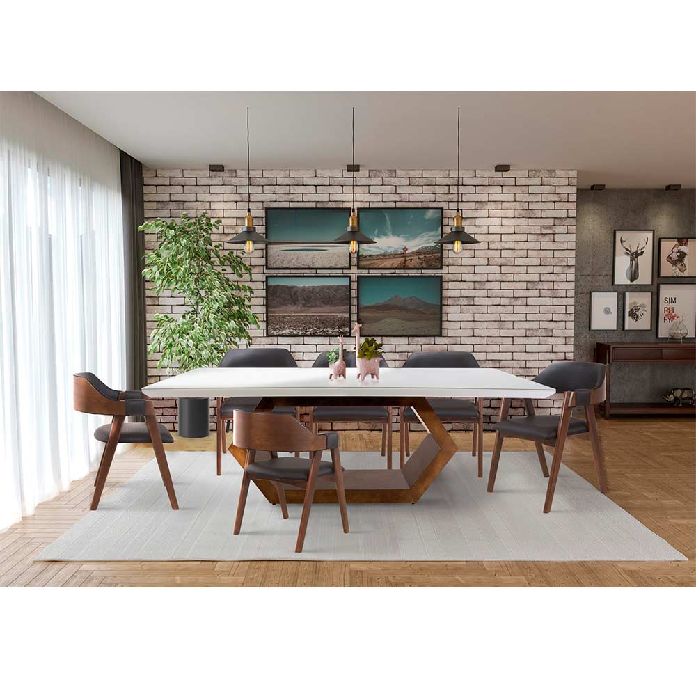 Conjunto 2 Cadeiras de Jantar Ottawa Cappuccino Korino Preto - 58985