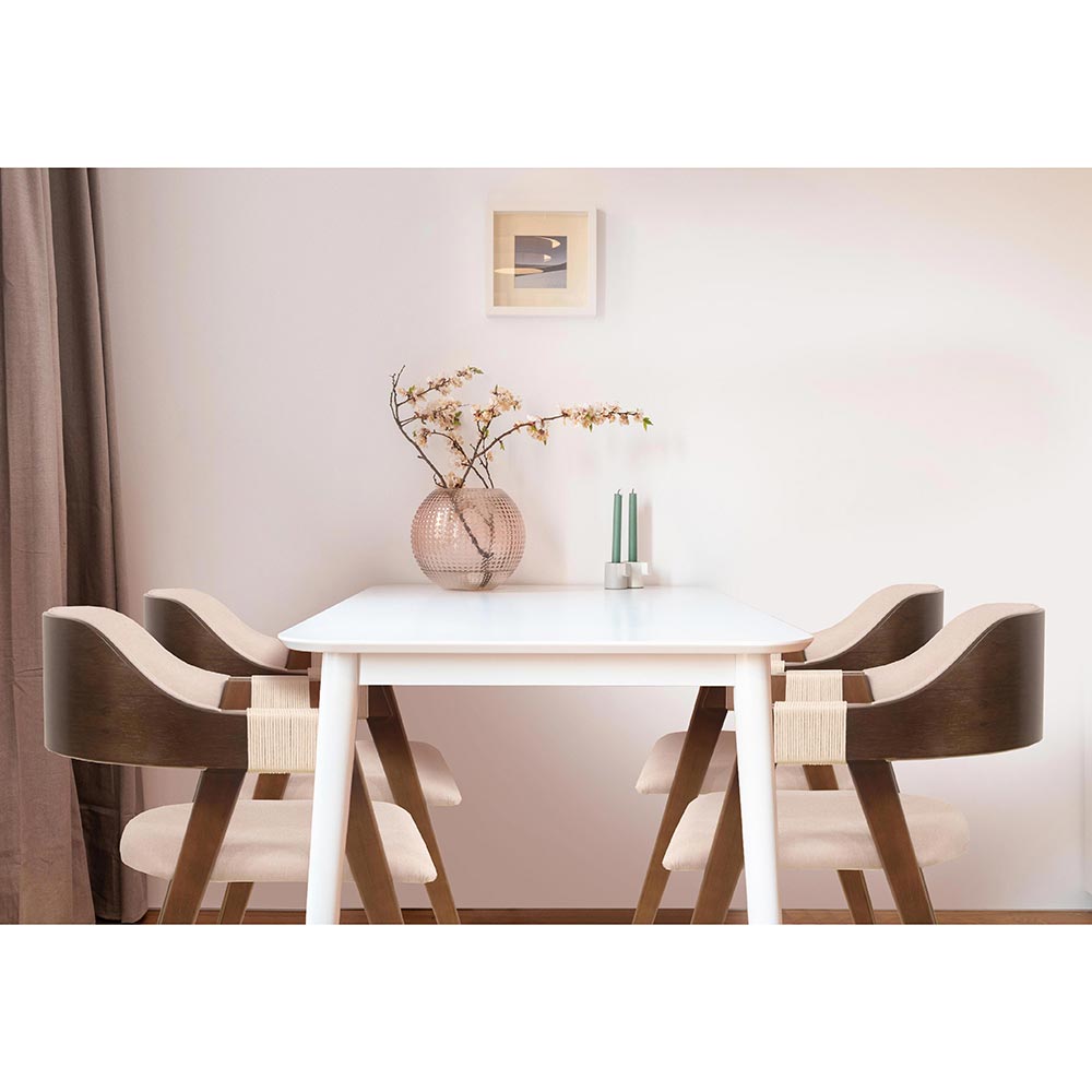 Conjunto 2 Cadeiras de Jantar Ottawa Cappuccino Linho Off White - 58971
