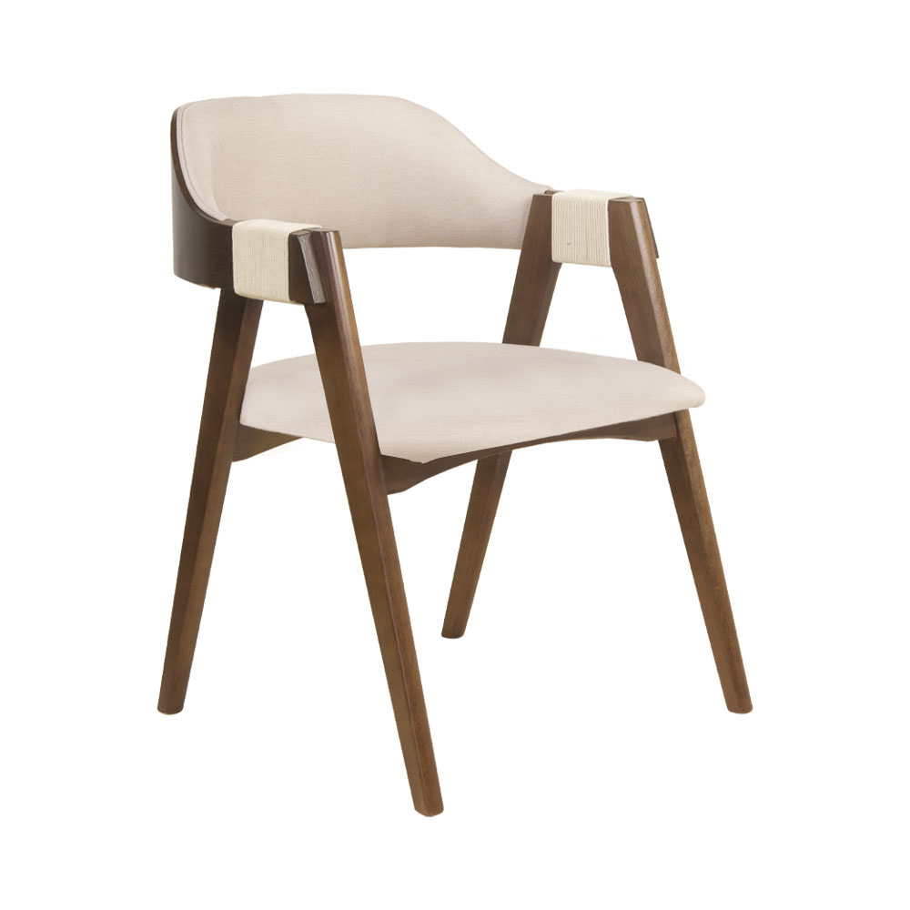 Conjunto 2 Cadeiras de Jantar Ottawa Cappuccino Linho Off White - 58971