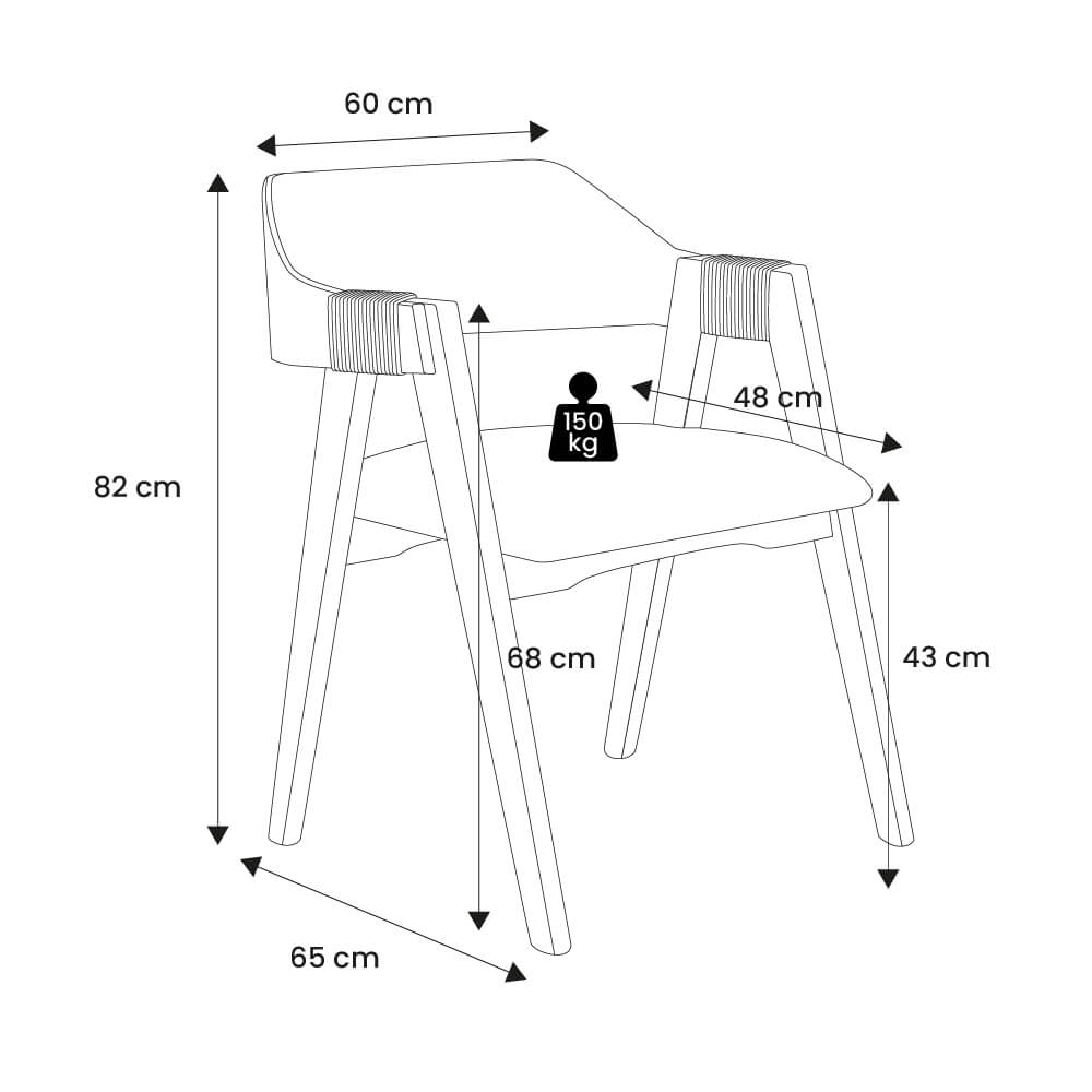 Conjunto 2 Cadeiras de Jantar Ottawa Cappuccino Linho Off White - 58971