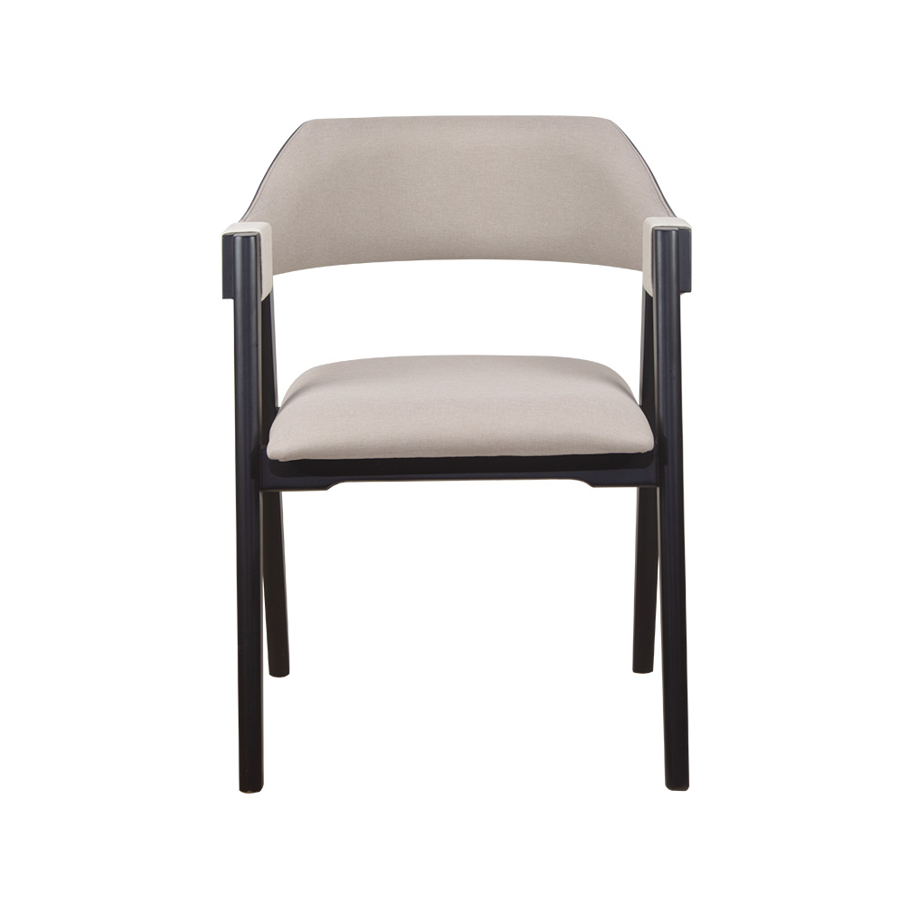 Conjunto 2 Cadeiras de Jantar Ottawa Preta Linho Off White - 58967