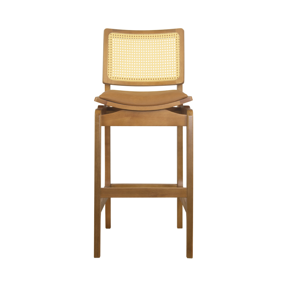 Conjunto 3 Banquetas Atlântida Amêndoa e Couríssimo Caramelo - WP 59152